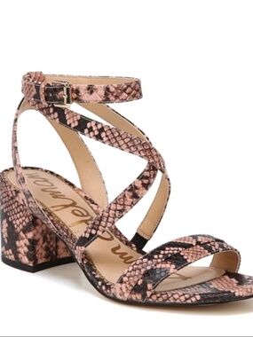 Sam Edelman Strappy Snakeskin Heels - 8 🌟